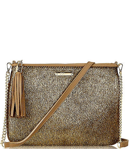 Gigi New York Chelsea Gold Washed Haircalf Crossbody Bag