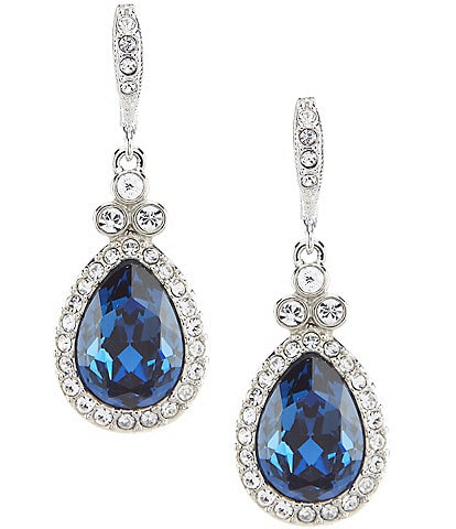 Givenchy Blue Stone Crystal Drop Earrings