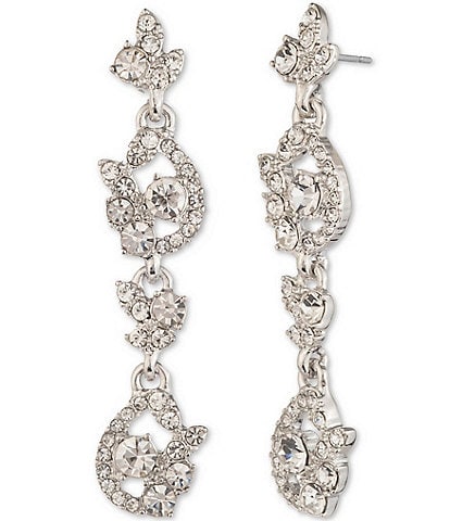 Givenchy Cluster Crystal Linear Earrings