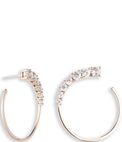 Givenchy Crystal 27MM Frontal Hoop Earrings