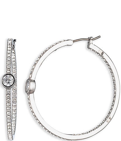 Givenchy Crystal 35mm Hoop Earrings