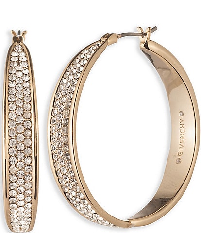 Givenchy Crystal 40mm Pave Hoop Earrings