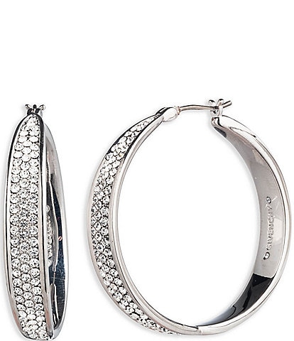 Givenchy Crystal 40mm Pave Hoop Earrings