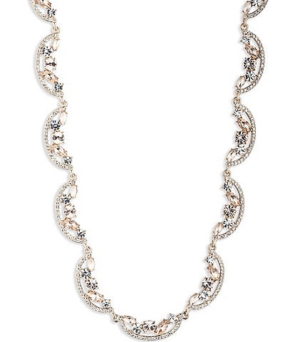 Givenchy Crystal Gold Tone Silk Collar Necklace