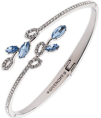 Givenchy Crystal Light Sapphire Bypass Bangle Bracelet