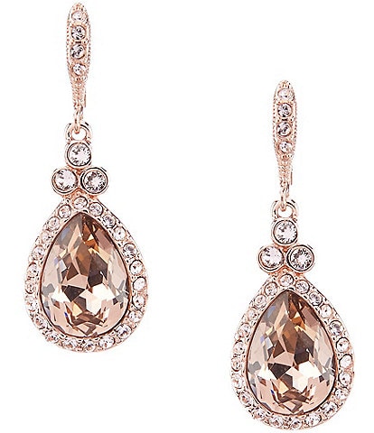 Givenchy Crystal Pear Drop Leverback Earrings