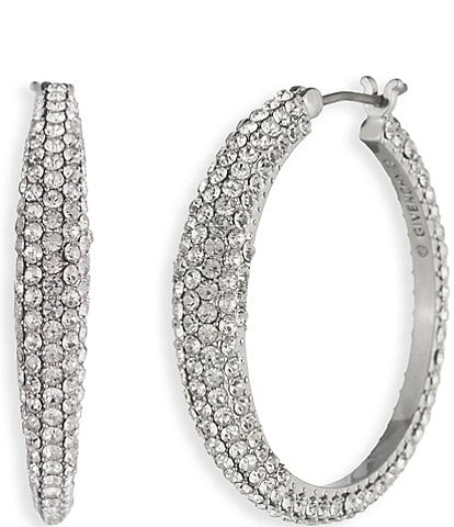 Givenchy Crystal Pave Hoop Earrings