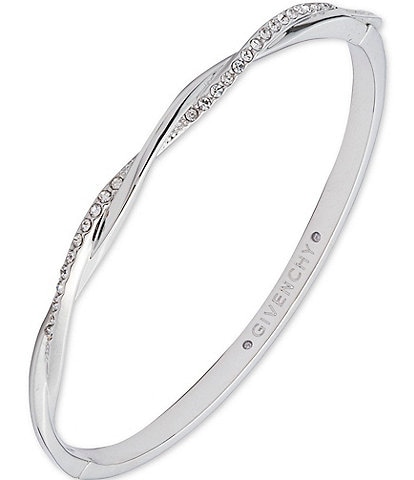 Givenchy Crystal Twisted Hinge Bangle Bracelet