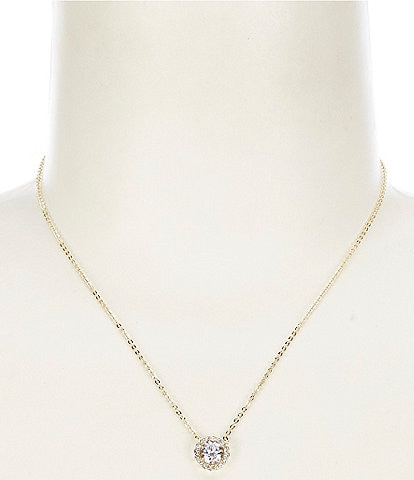 Givenchy Crystal CZ Halo Short Pendant Necklace