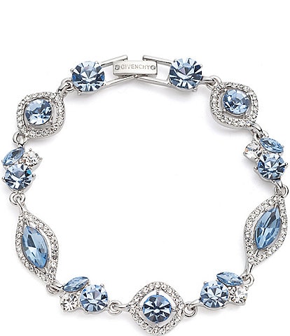 Givenchy Silver and Blue Stone Line Bracelet | Dillard's