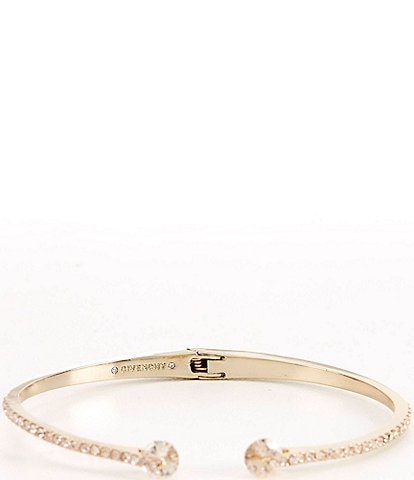 Givenchy Gold Silk Pave Crystal Cuff Bracelet