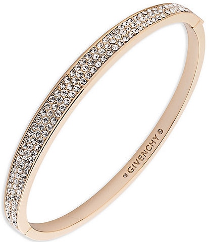 Givenchy Gold Tone Crystal Pave Bangle Bracelet