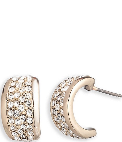 Givenchy Crystal Pave Huggie Hoop Earrings