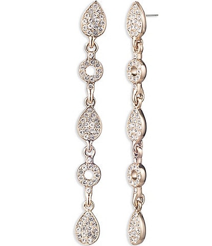 Givenchy Gold Tone Crystal Pave Linear Earrings