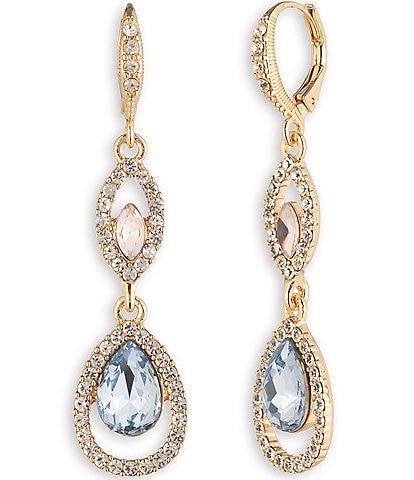 Givenchy Gold Tone Double Linear Earrings