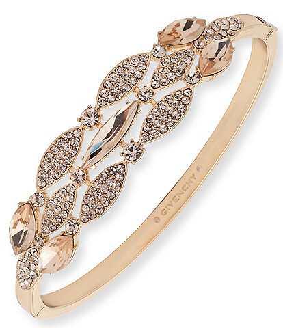 Givenchy Gold Tone Pave Pear Bangle Bracelet