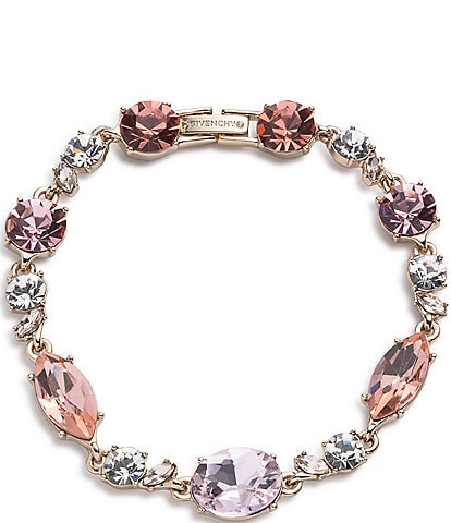 Givenchy Gold Tone Rose Crystal Flex Line Bracelet