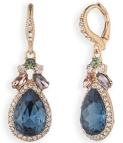 Givenchy Gold Tone Viney Pear Drop Earrings