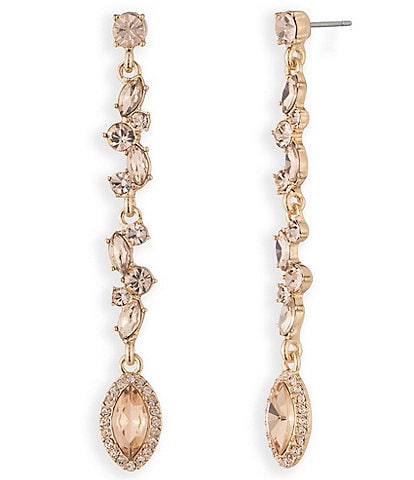 Givenchy Gold Tone Viney Pear Linear Earrings