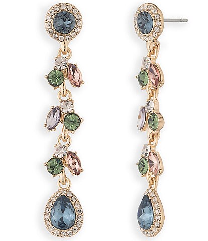 Givenchy Gold Tone Viney Pear Linear Earrings