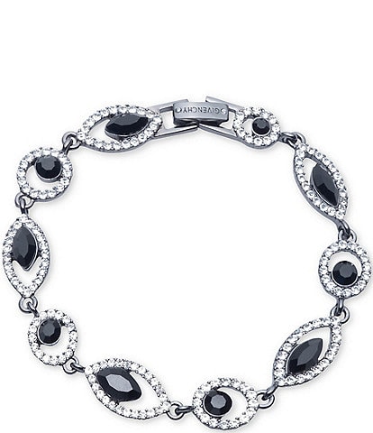 Givenchy Hematite Tone Jet Stone Flex Line Crystal Bracelet