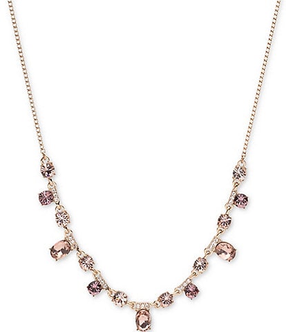 Givenchy Light Pink Crystal Frontal Necklace