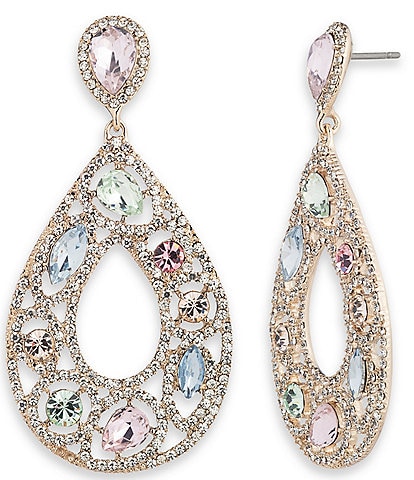 Givenchy Multi Color Pear Crystal Orbital Drop Earrings