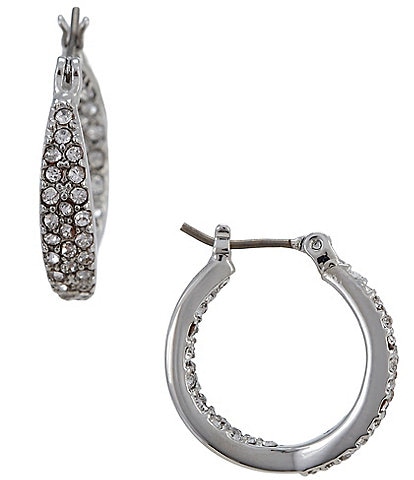 Givenchy Pave Crystal Hoop Earrings