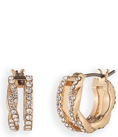 Givenchy Pave Crystal Pave Split Hoop Earrings