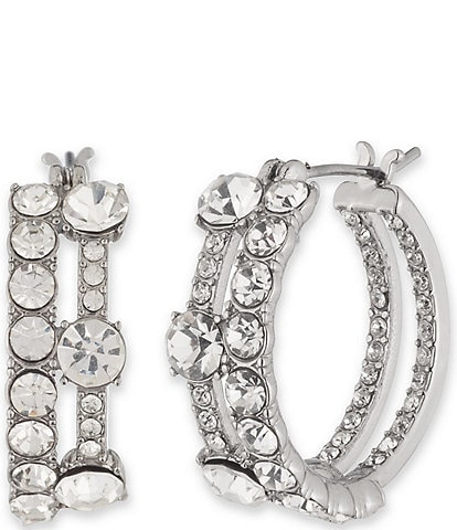 Givenchy Pave Hoop Earrings
