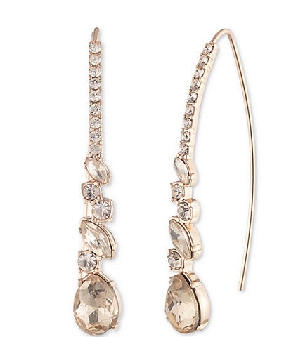 Givenchy Pave Mix Shape Crystal Threader Earrings