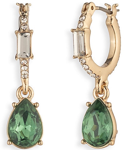 Givenchy Pear Stone Hoop Drop Earrings