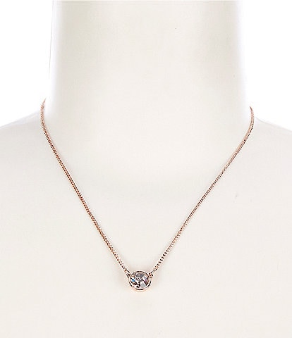 Givenchy Rose Gold Crystal Pendant Necklace