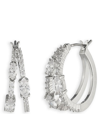 Givenchy Rhinestone Split Hoop Earrings