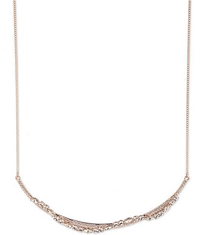 Givenchy Rose Gold Tone Silk Frontal Collar Necklace