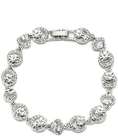 Givenchy Silver Tone Clear Crystal Flex Line Bracelet