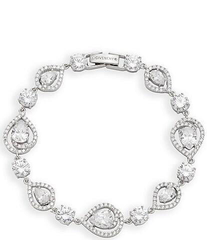 Givenchy Silver Tone Crystal CZ Flex Line Bracelet