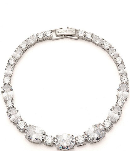 Givenchy Silver Tone Crystal Large Tennis Line Bracelet
