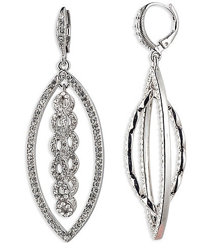 Givenchy Silver Tone Crystal Orbital Earrings