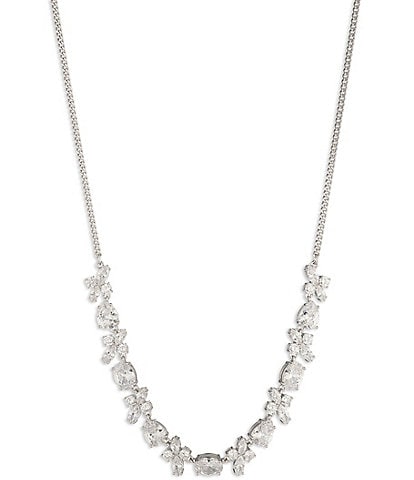 Givenchy Silver Tone Frontal Collar Necklace