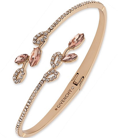Givenchy Silver Tone Light Sapphire Bypass Bangle Bracelet