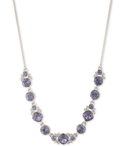 Givenchy Tanzanite Crystal Frontal Collar Necklace