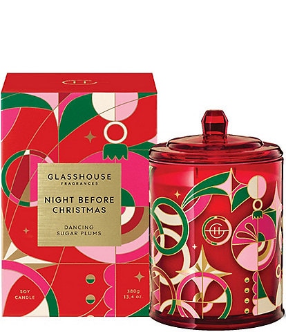 Glasshouse Fragrances Night Before Christmas Dancing Sugar Plums Triple Scented Candle, 13.4 oz