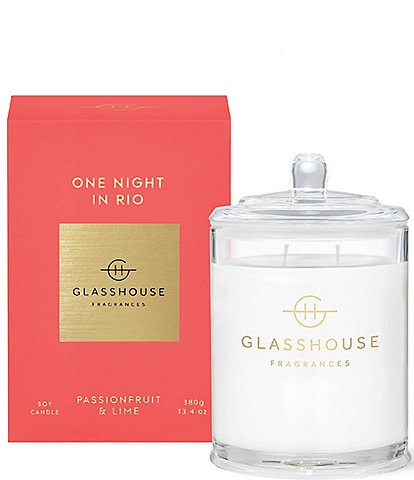 Glasshouse Fragrances One Night In Rio 13.4 oz. Triple Scented Candle- Passionfruit & Lime