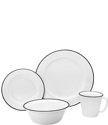 Godinger Bistro Black Porcelain 16-Piece Dinnerware Set