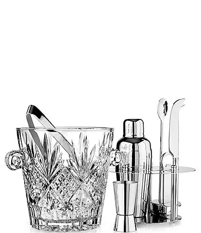 Godinger Dublin Crystal Ice Bucket with 6 Stainless Bar Tools