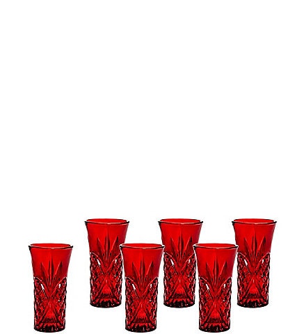 Godinger Dublin Red Vodka/Cordial Crystal Shot Glasses Set of 6