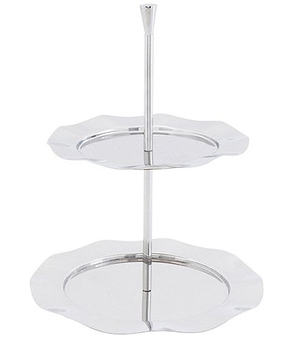 Godinger Lilliput 2-Tier Stainless Server, 10"