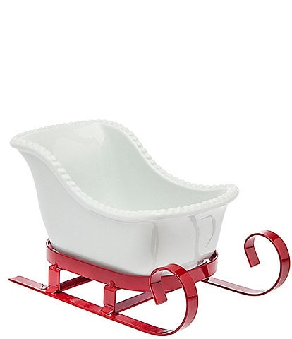 Godinger Red Sleigh Candy/Nut Dish