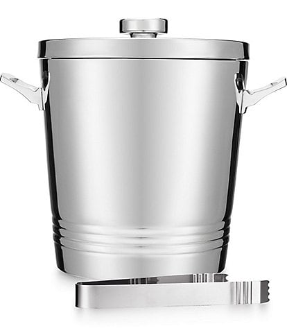 Godinger Stainless Double Walled Ice Bucket with Tongs